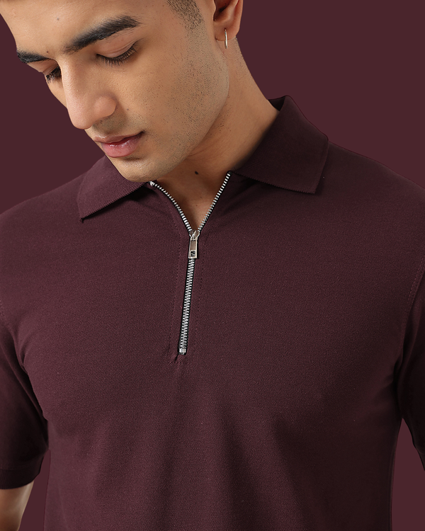Wine Zip Polo