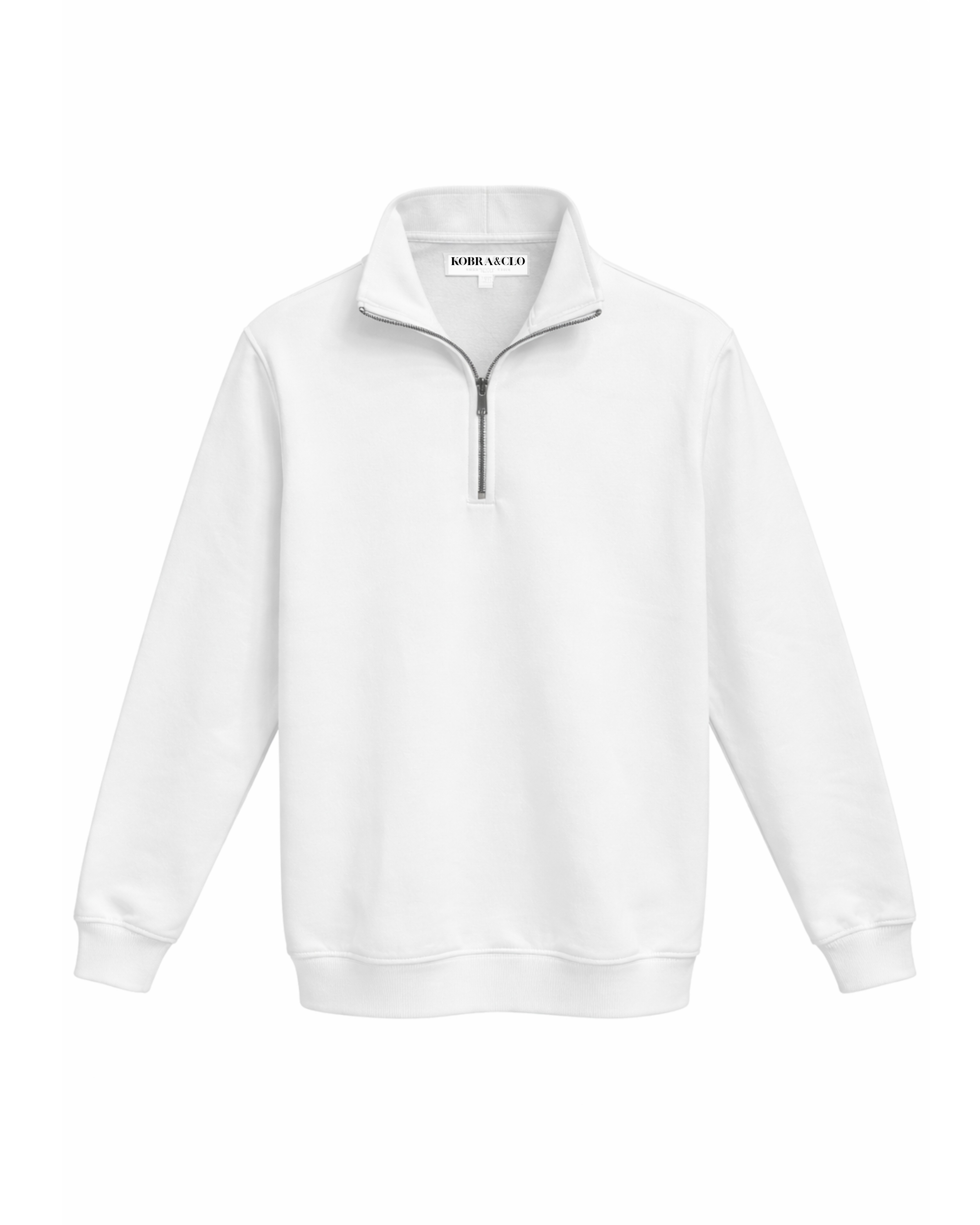 White Half-Zip Sweatshirt.