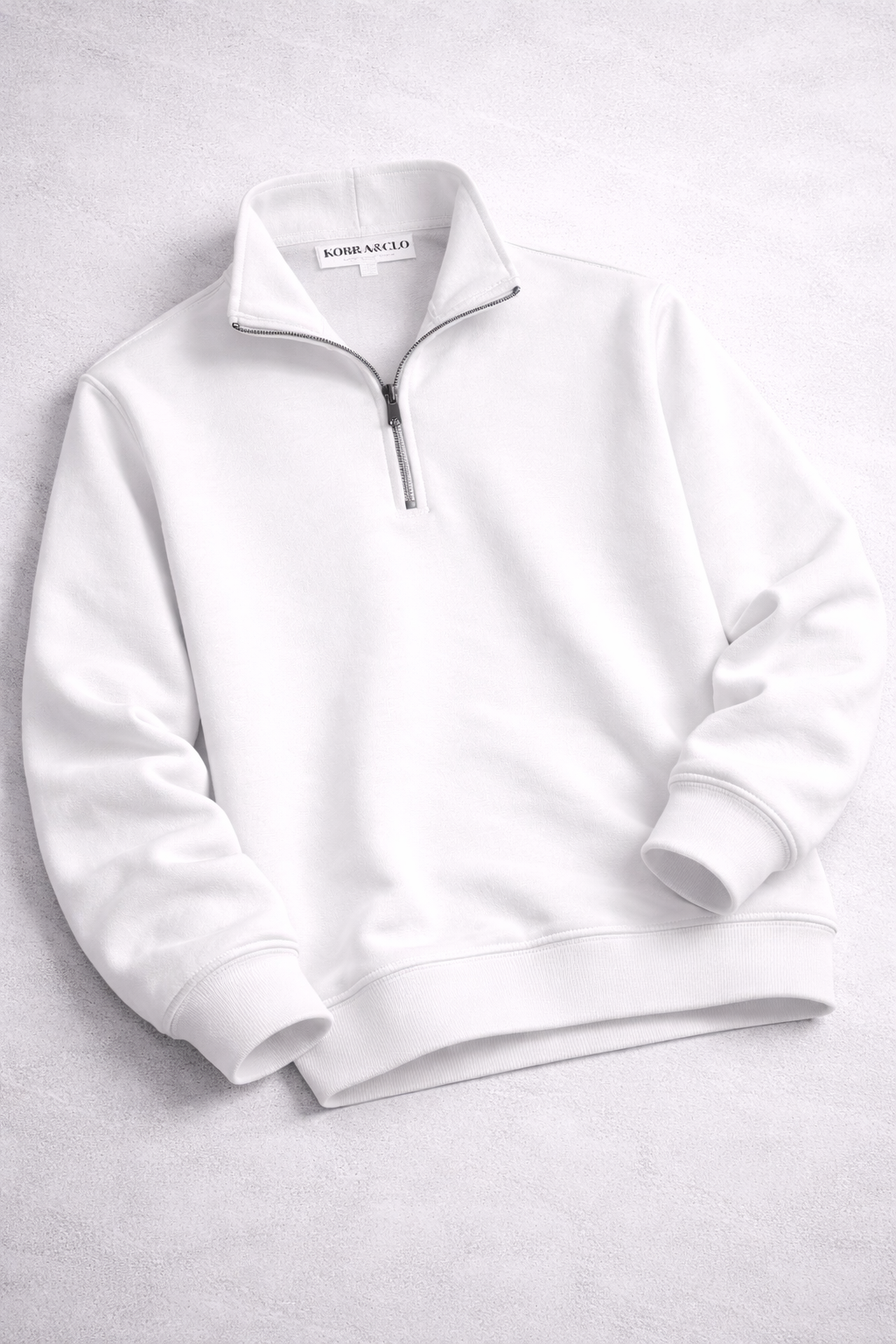White Half-Zip Sweatshirt.